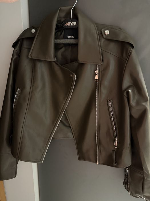 кафяво кожено яке Sinsay