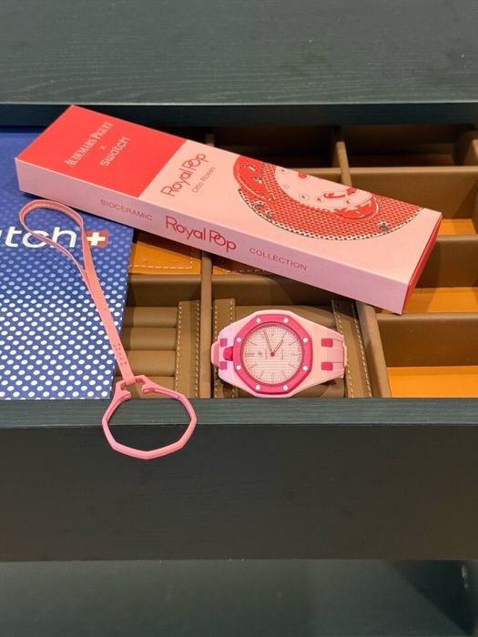 Ceas AP X SWATCH Royal Pop Roz Premium | bratara cadou