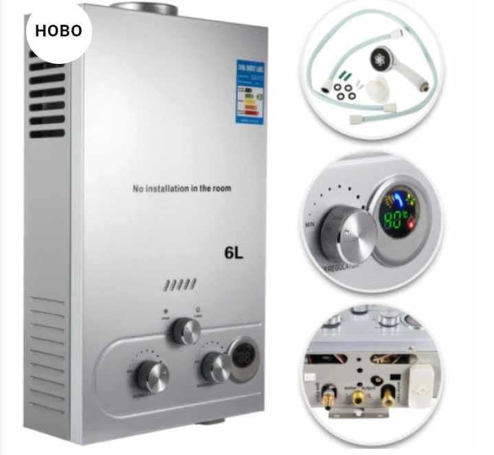 Проточен газов бойлер 12 kw, 6L, 3 волта