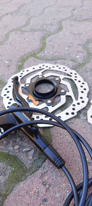 Set frane disc hidraulice SHIMANO MT200 NOI + discuri Centerlock 160mm