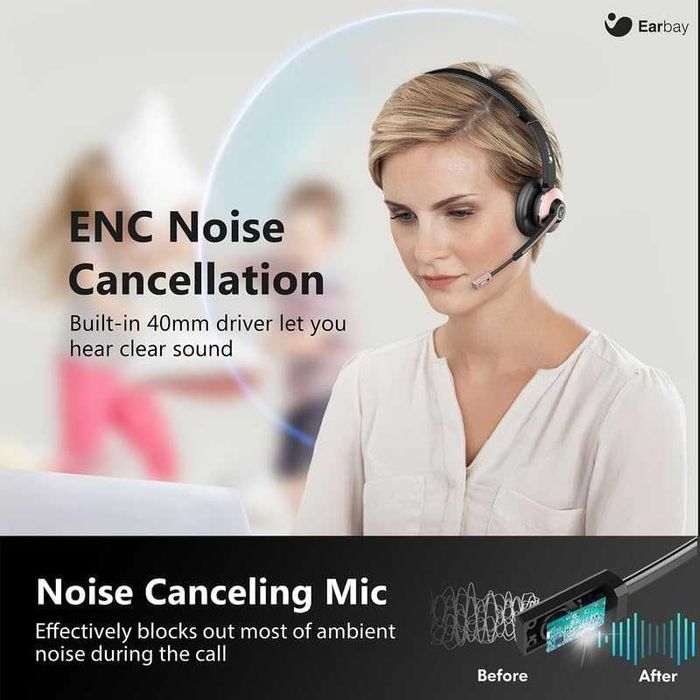 Безжични слушалки с микрофон Earbay Bluetooth USB Dongle и стойка