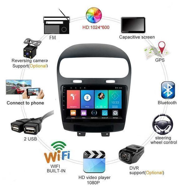 Fiat Freemont, Dodge Journey 2012-2020 - 9'' Навигация Андроид, 9191