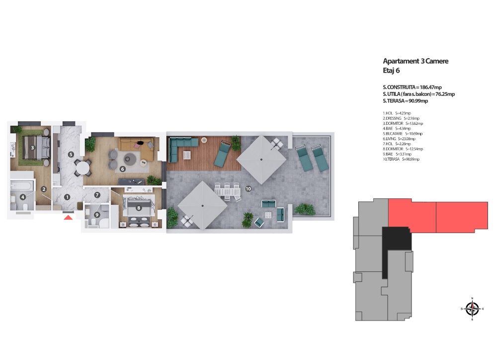 Apartament Tip Penthouse, Cotroceni, Midtown Residence