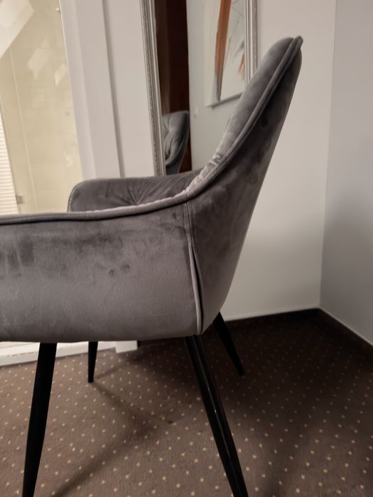 Scaune catifea gri, stare perfecta