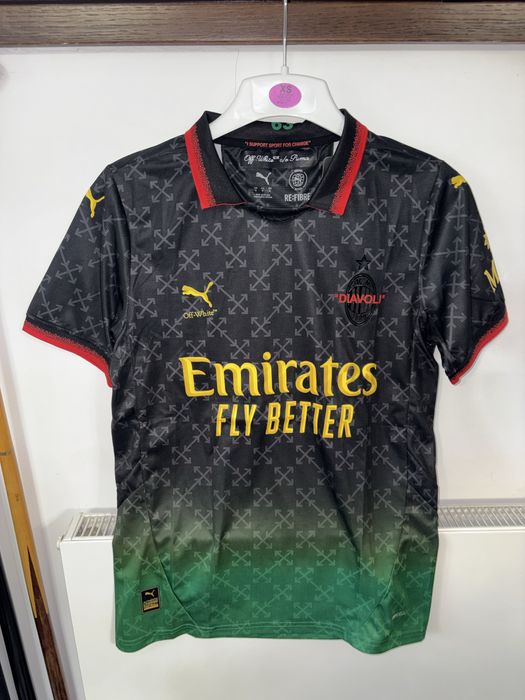 Tricou S AC Milan Verde Negru Nou