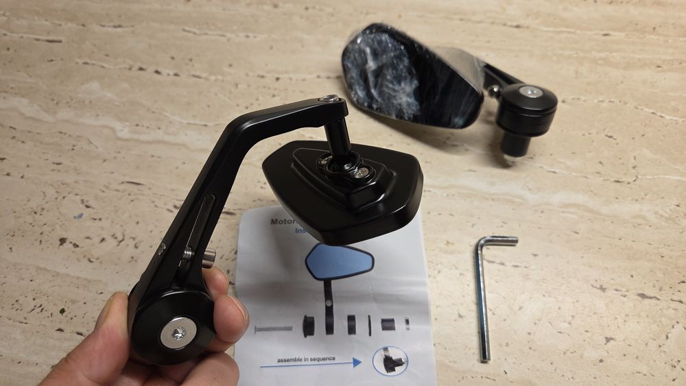Oglinda moto capat de ghidon aluminiu