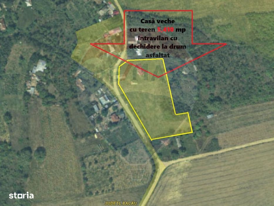 Teren intravilan cu constructie veche in Calapodesti Valu Morii Bacau