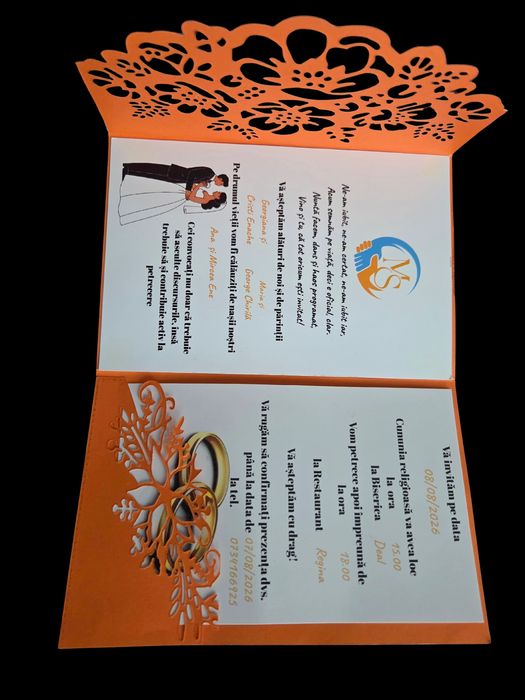 Invitatii pe diferite culori sau marimi