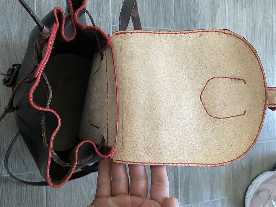 Ghiozdan piele naturala hand damade