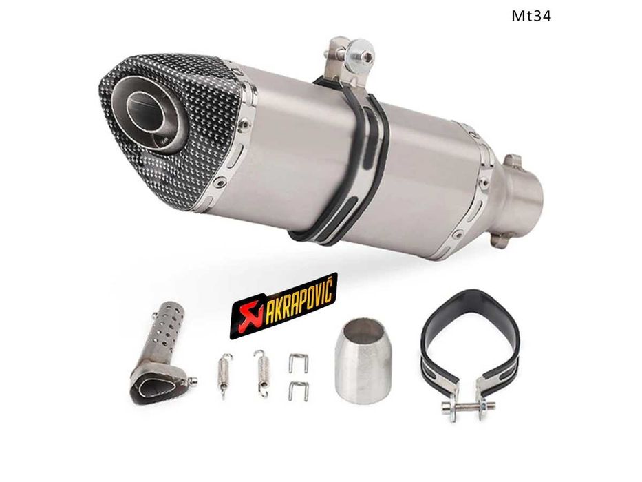 Evacuare AKRAPOVIC, toba sport pentru motocicleta 300 mm, gri carbon
