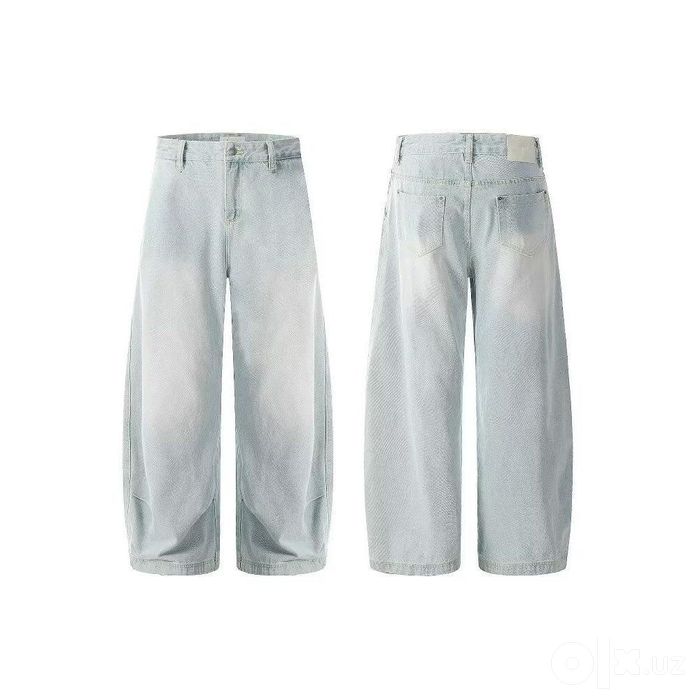 Широкие Baggy Jeans Premium — Светло-голубые трендовые джинсы 2026