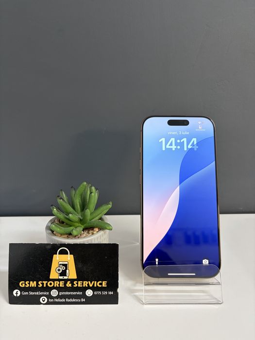 Iphone 16 Pro NOU 128Gb Desert Titanium 4 Incarcari Baterie 100% IOS 18.7 2 Ani Garantie Gsm Store&Service