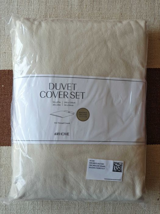Чисто нов памучен комплект спално бельо H&M за двойно легло