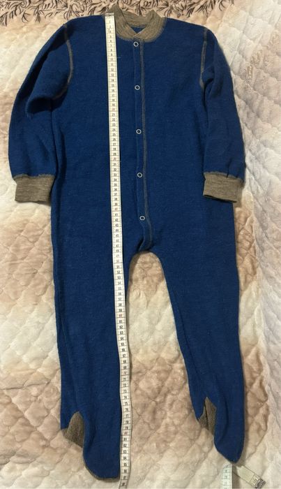 Salopeta pijama din lână merinos pentru copii