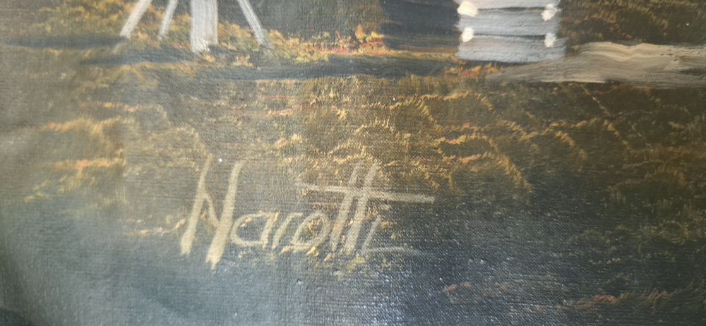 Pictura pe panza,Tablou vechi semnat.