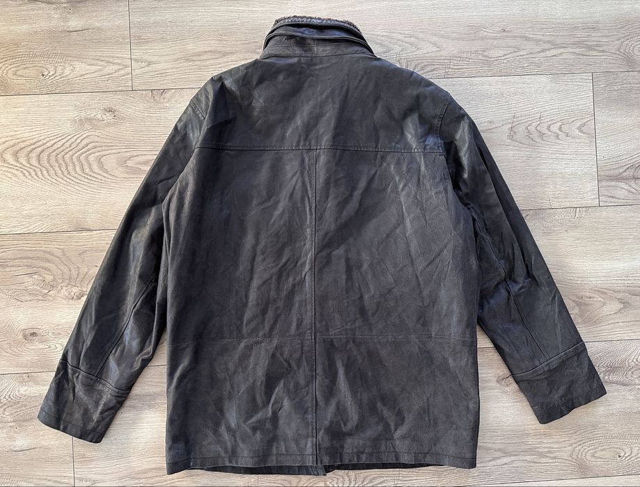 Geaca Piele Naturala CKN SCANDINAVIA Guler Blana Barbati | Marime XXL