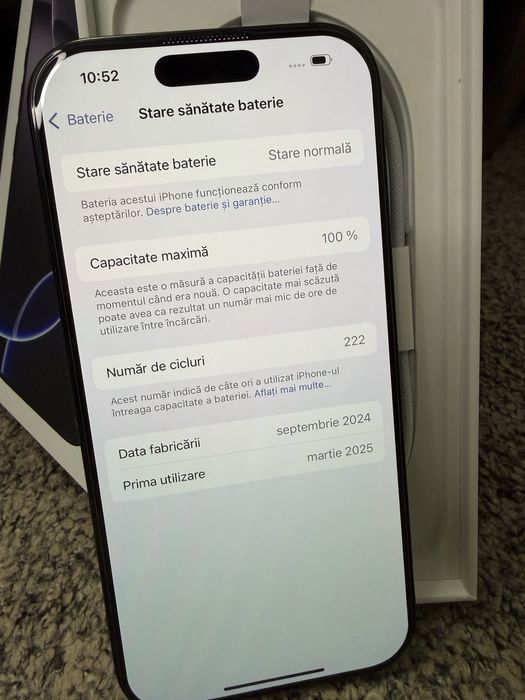 Oferta ! Iphone 16 Pro 256 gb IMPECABIL ! Baterie 100% ! Full box !