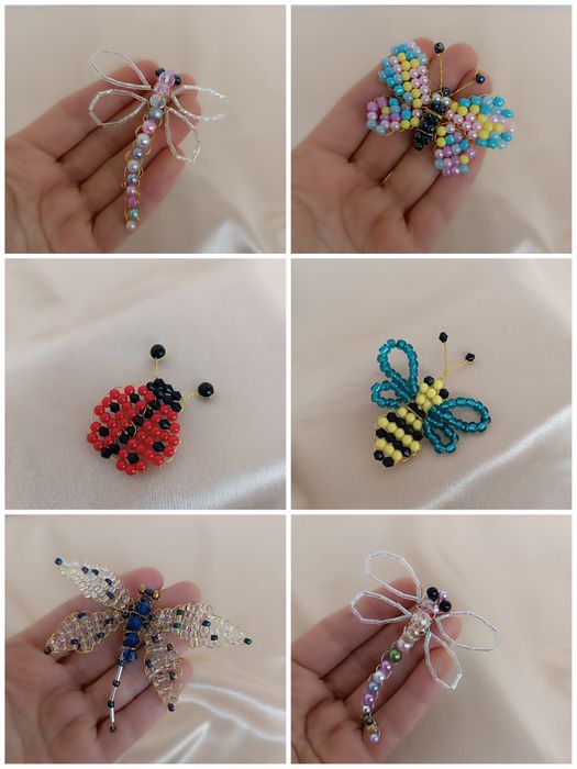 Broșe insecte lucrate manual