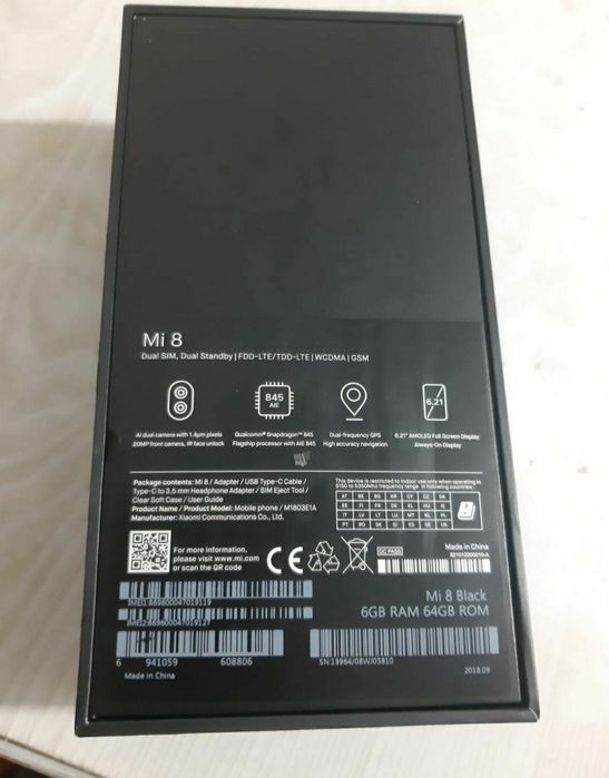 Xiaomi mi 8 ram 6 встроенной 64