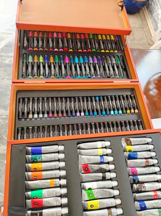 Куфар на 2нива с фулмастери бои пастели