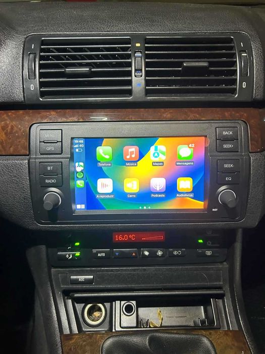 Navigație Android 15 BMW E46 4GB RAM – CarPlay, Android Auto, QLED