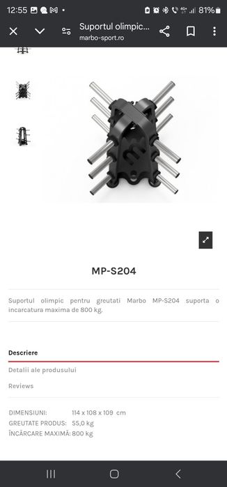 Suport greutati discuri 50 mm profesional