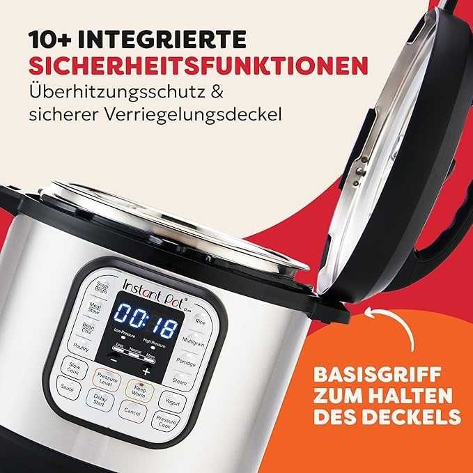 Мултикукър Instant Pot Duo 8л, 1200W, 13 автоматични програми, 37,6x33,5x35,6см