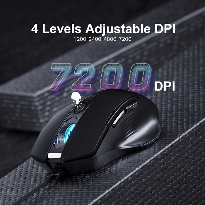 Геймърска мишка Uineer RGB – 7200 DPI, Програмируеми бутони