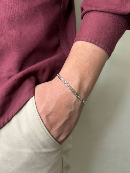 Серебряный мужской стильный браслет. Серебро 925 Есть доставка.