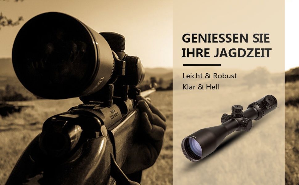 Оптика FOCUHUNTER 4-24x50 SF, оптически прицел с подсветка и монтажи