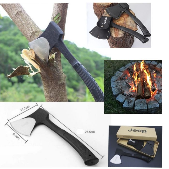 Туристическа брадва JEEP с 2 калъфа подходяща за къмпинг лов риболов