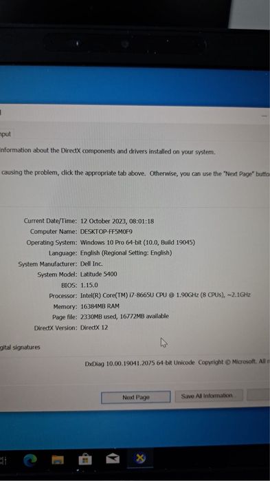 Vand urgent!!! Dell Latitude 5400 I7-8th gen