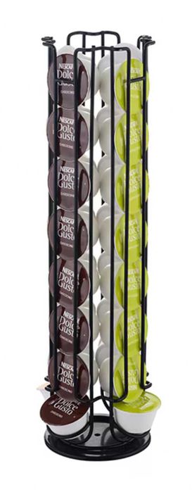 Suport capsule, rotativ, otel, vertical, negru