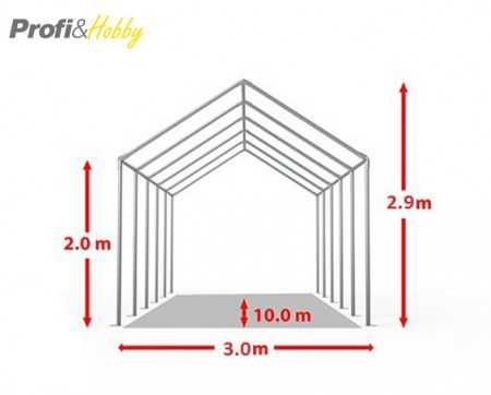 Професионална шатра 3х10м, 100% водоустойчив PVC