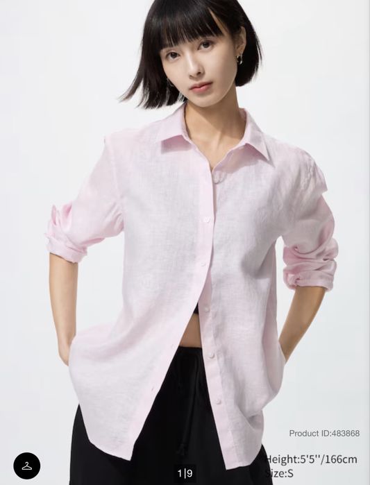 Рубашка лен uniqlo