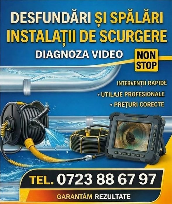 Desfundari canalizare desfundare conducta desfundare wc rigole fosa teava chiuveta spalare coloana Constanta mamaia navodari cumpana valu lui traian