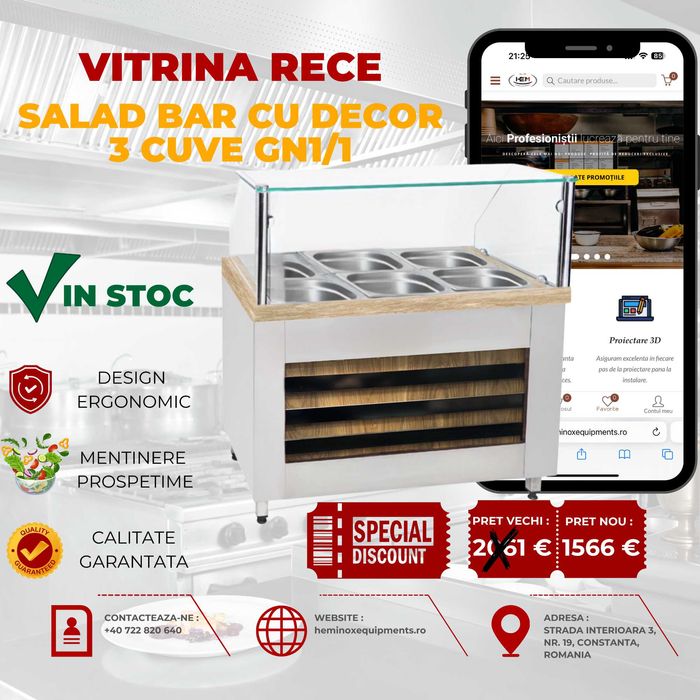 Vitrina Rece Salad Bar 3 Cuve, 4 Cuve Diverse Modele In Stoc
