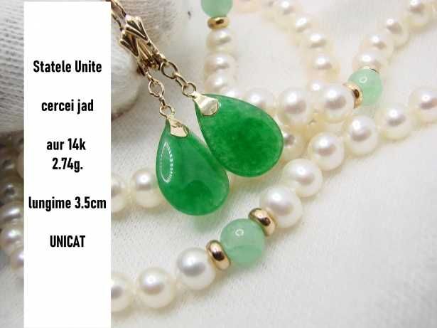 Cercei aur 14k cu Cristal quart Cuart Natural