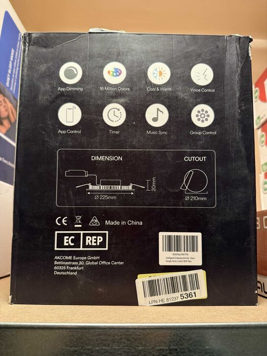 Bec Spot LED incastrat Ultra Slim Smart Lumary 18W 210mm aplicatie