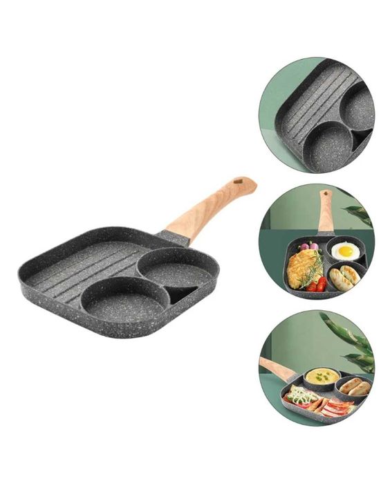 Тиган с незалепващо покритие за 2 броя яйца на очи- оребрено отделение