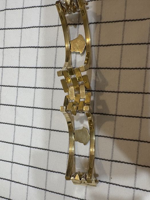 Златна гривна унисекс мъжка и дамска 585 14.к 32.40гр  бяло и жълто