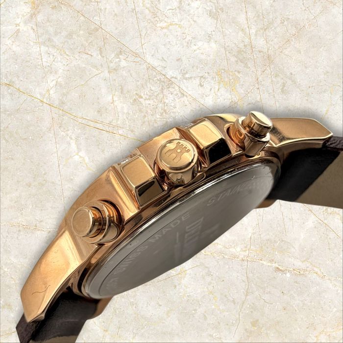 Delbana Swiss Made Chronograph Rose Gold / Brown - Чисто Нов (Пълен Комплект)