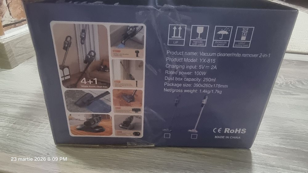 Aspirator  fara fir vertical 2 in 1