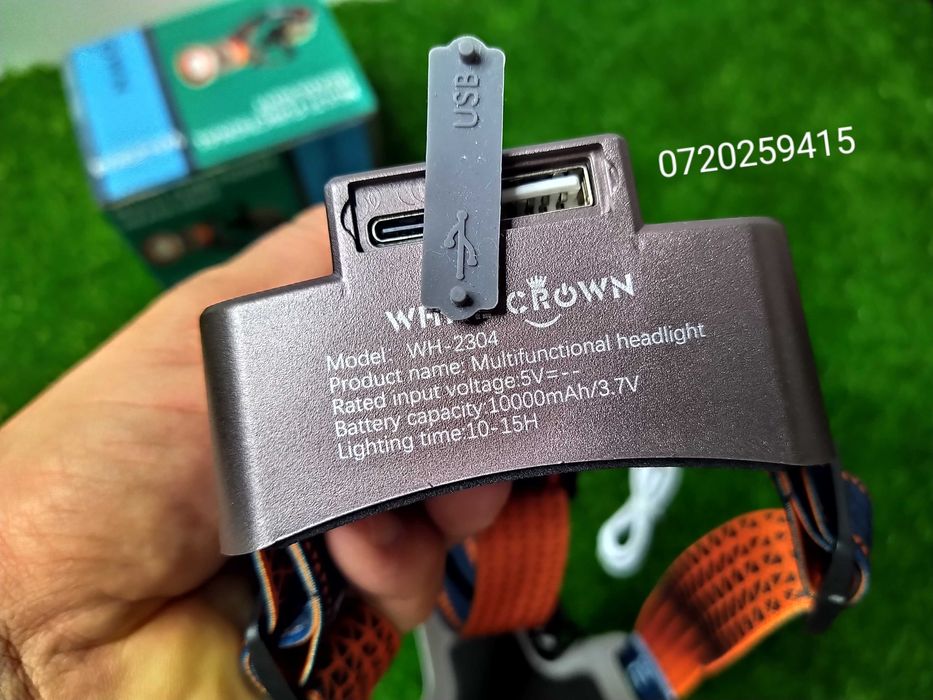 Lanterna Frontala cu led tip laser M80 de putere mare 3 km, model 2025