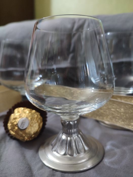 6 бр Немски кристални чаши за коняк аперитив