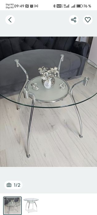 Masa rotunda sticla