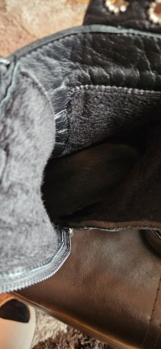 Боти - черни естествена кожа