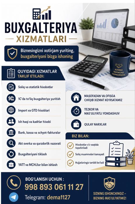 BUXGALTERIYA XIZMATLARI — Ishonchli va sifatli yechim