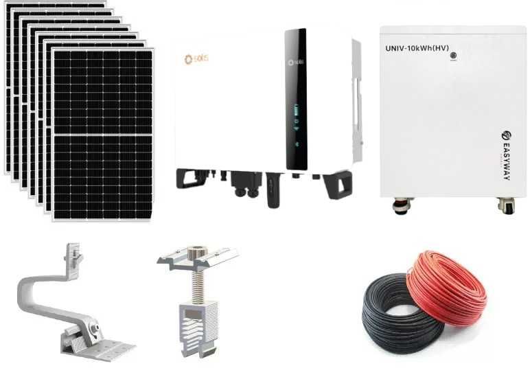 Sistem complet 10 kw hibrid Kit fotovoltaic cu acumulator 10.24 kw