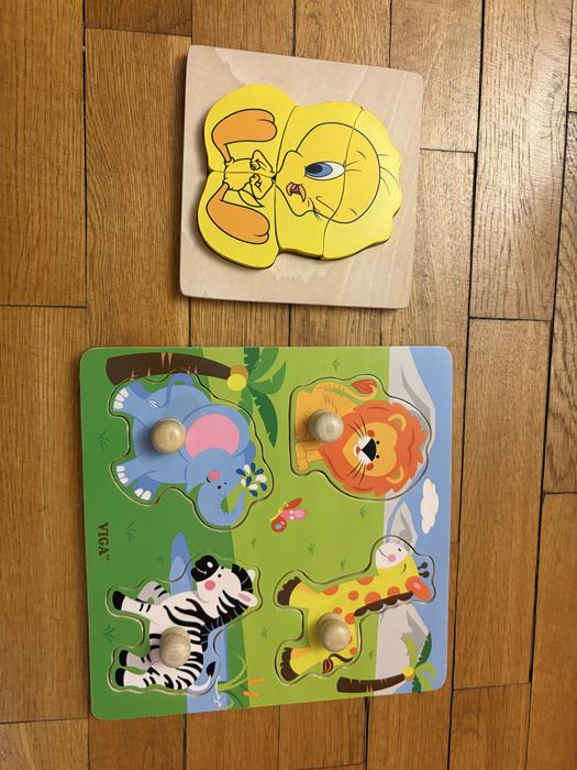 Дървени играчки - влакчета, пъзели